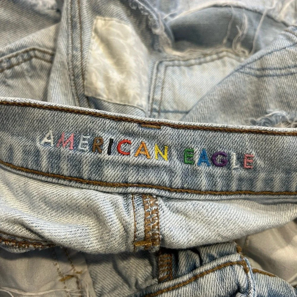 American Eagle Shorts Womens Sz 2‎ Highest Rise 90's Boyfriend Patches Y2K Retro